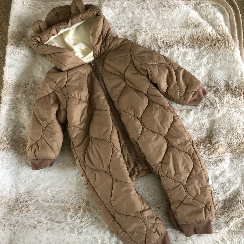 Cozy Brown Quilted Kids Bodysuit